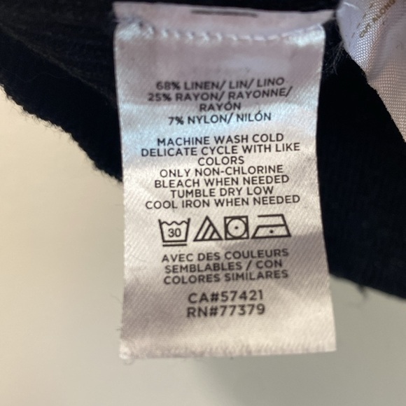 EUC Ann Taylor Linen Blend Black sweater vest size XL - Picture 7 of 7